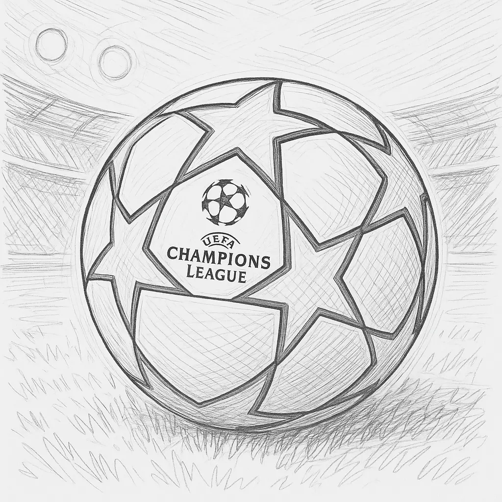 pelota de la champions dibujo