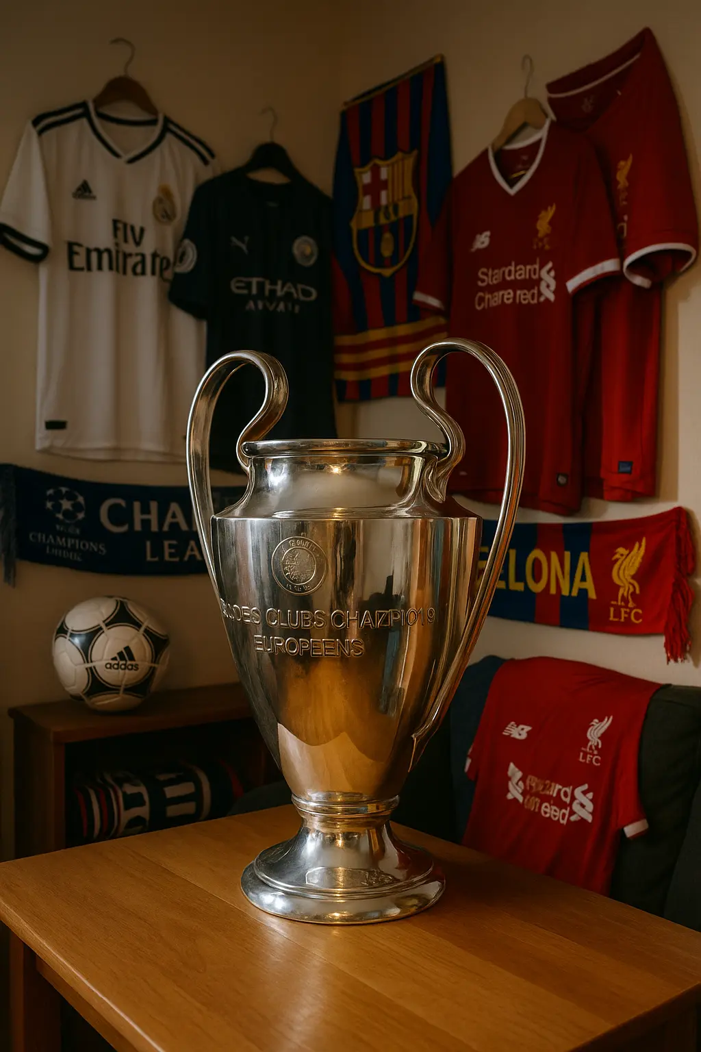 réplica champions league tamaño real